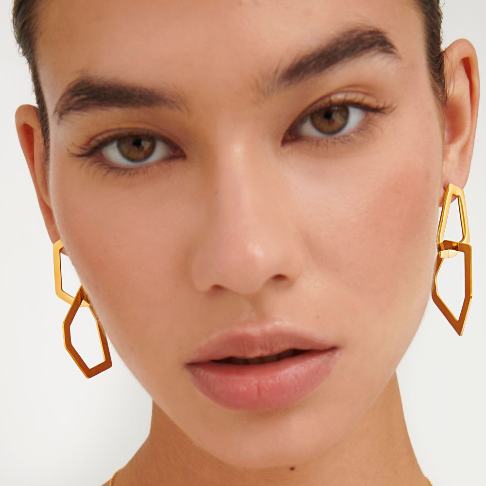 DOUBLE GEOMETRIC EARRINGS