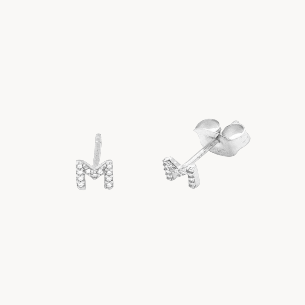 INITIAL CZ EARRINGS