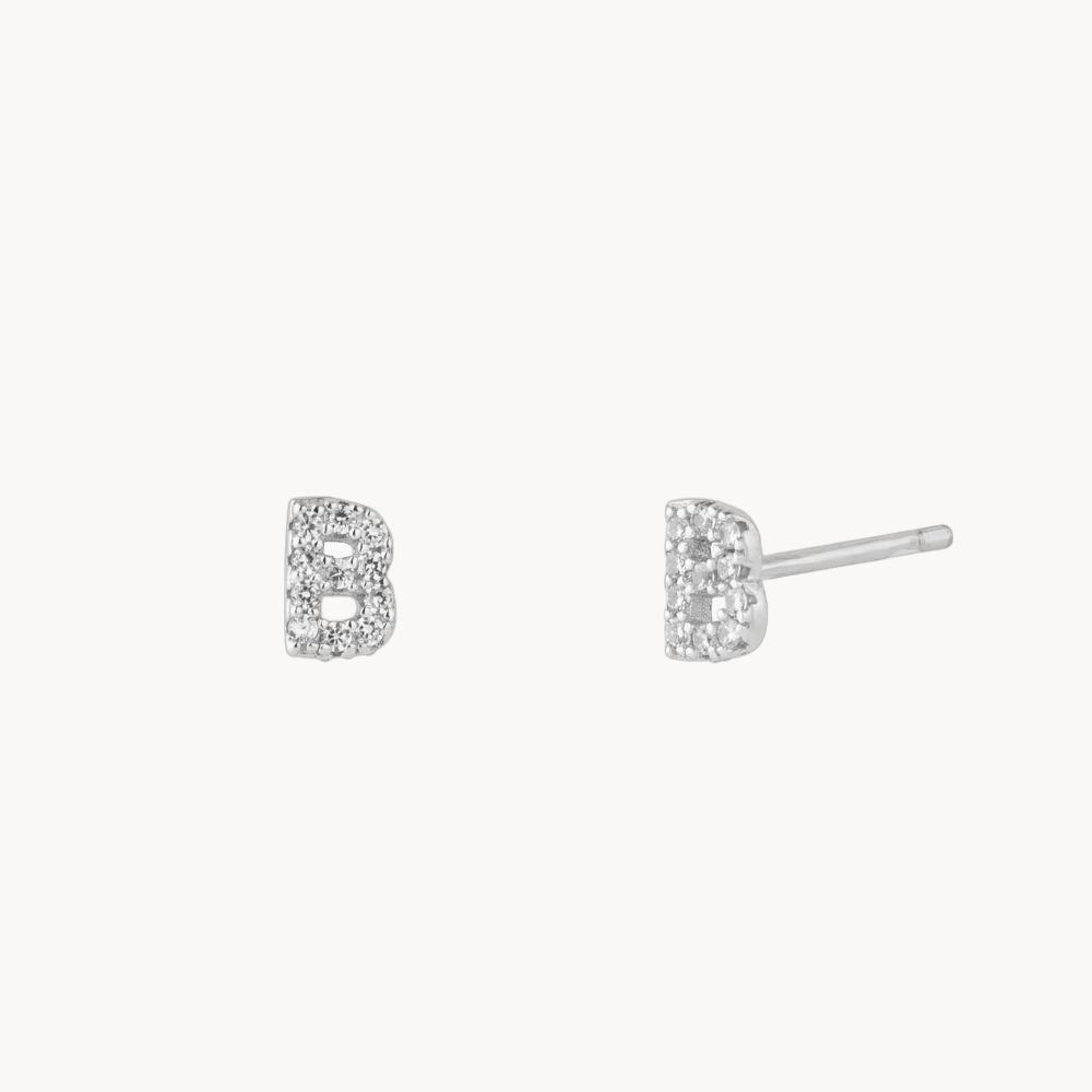 INITIAL CZ EARRINGS