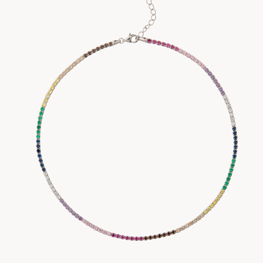 COLORFUL TENNIS CHOKER NECKLACE