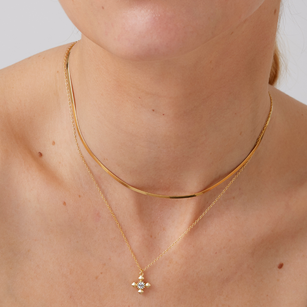 SQUARE CROSS NECKLACE