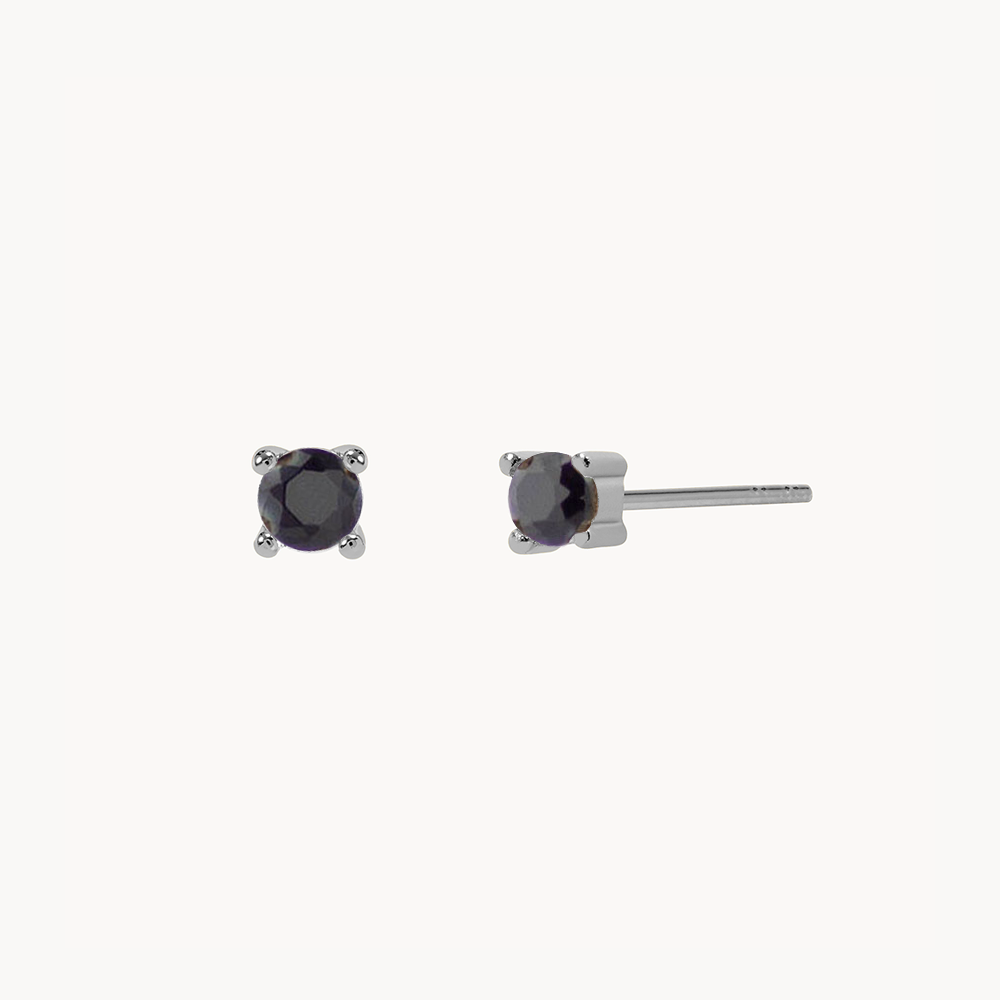 BLACK SOLITARY EARRINGS